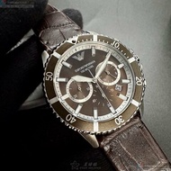 ARMANI手錶,編號AR00082,42mm古銅色錶殼,銀色錶帶款