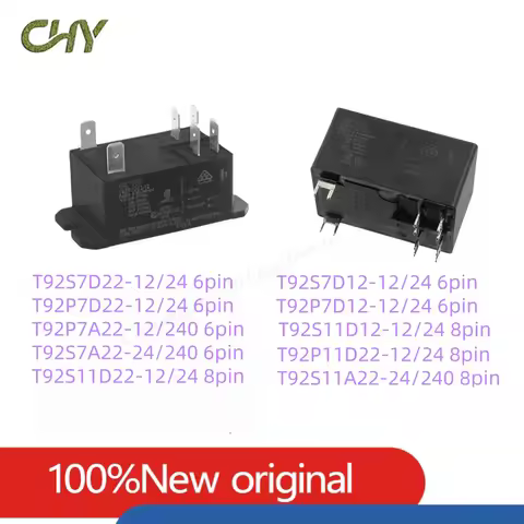 T92S7D12 T92P7D12 T92S7D22 T92P7D22 T92S11D22 T92P7A22 6PIN 8PIN 12/24VDC 12/24/120/240VAC Dual Pole