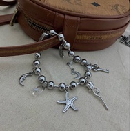 8mm ball keychain with steel charm