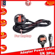 Laptop Power Cable UK 3Pin Fused Protection For Acer Asus Dell Hp Lenovo MSI Toshiba