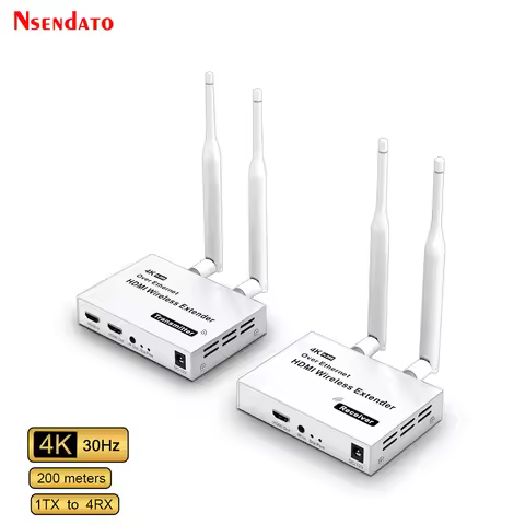 200M 4K 5.8G Wireless HDMI Transmitter Receiver Extender 1 TX-4 RX Wireless HDMI Video Extender Kit 