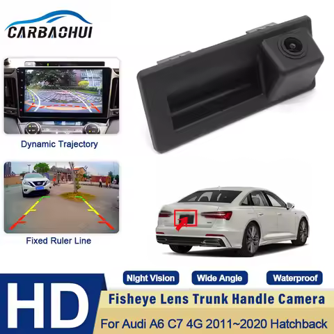 Car Rear View Camera For Audi A6 C7 4G 2011~2020 Hatchback Backup Trunk Handle Camera Reversing Came