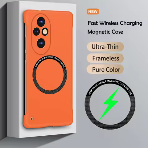 Ultra Slim Magnetic Frameless Solid Color Phone Case for Honor X9B X9C X9D 500 300 200 100 90 70 50 