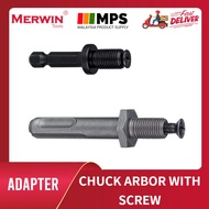 Merwin Drill Chuck Hex Shank Adapter, SDS-Plus Shank 3/8” – 24UNF with Screw for Drill Chuck