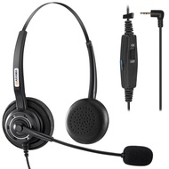 Phone Headset for Cordless Landline Phones, 2.5mm Headset with Mic Noise Canceling Mute Switch Comfo
