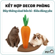Đồ chơi cho mèo FOFOS Bàn cào móng hình củ cà rốt Dây thừng sisal bền bỉ Decor phòng Thúc đẩy vui ch