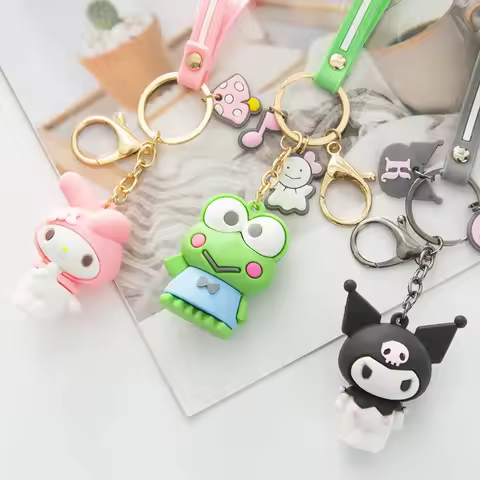 Sanrio Big-eared Dog Melody KT Cat Kurumi Cartoon Silicone Keychain Hanging Ornament Bag Hanging Acc
