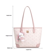 Deere Jack กระเป๋าผู้หญิงกระเป๋าถือผู้หญิงความจุขนาดใหญ่กระเป๋าสะพายไหล่เดินทางกระเป๋าโททพิมพ์ลายการ