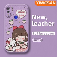 YIWESAN เคสสำหรับ Xiaomi Redmi โน๊ต7S Note 7 Pro Note 7 Note 8T Note 8T Note 8 Pro เคสสาวน่ารักลายการ์ตูนเคสมือถือซิลิโคนนิ่มหนังใหม่แฟชั่นฝาหลังเคสกันกระแทกเคสป้องกันกล้อง