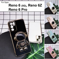Oppo Reno 6 5G Reno 6 Pro Reno 6Z Cute Spaceman Mobile Phone Stand Housing Gold Accent I Ring Holder