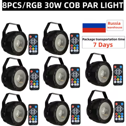 8PCS/ 30W Remote par RGB COB PAR/ disco light/Spotlight LED wash light stage professional dj equipme