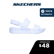 Skechers Women Foamies Footsteps Breezy Feels Walking Sandals - 111054-WHT Anti-Odor Dual-Density Hanger Optional Machine Washable Luxe Foam