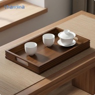 [Shamjina] Wood Beverage Tray with Handles Chinese Rectangular Beverage Tray Vintage Look Houseware 