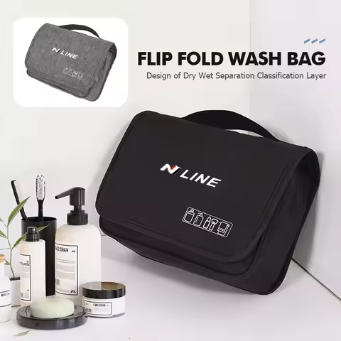 Hanging Cosmetic Bag Travel Toiletry Wash Make Up Storage Pouch For Hyundai N Line Tuscon NX4 I20 I3
