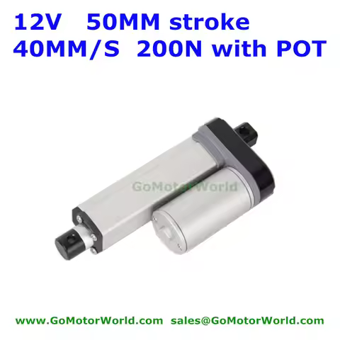 12V 50mm stroke 40mm/s speed 200N 20KG load fast speed linear actuator with Potentiometer POT signal