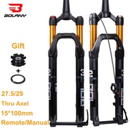 BOLANY MTB Fork 100mm Traver 32 RL  27.5 29er Inch Air Suspension Fork Lock Straight Tapered Thru Ax