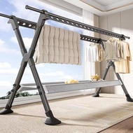Foldable Aluminum Alloy X-Shaped Clothes Drying Rack Outdoor Windproof Laundry Hanger with Wheels Cl