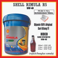 SHELL RIMULA R5 LE repack 10w40 100% ORIGINAL SEMI SYNTHETIC MINYAK HITAM HDEO MURAH