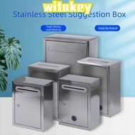 WITAKEY Mailbox, 3 Sizes with Locks Letter Box, Creative Stainless Steel Waterproof Ballot Box Outdo