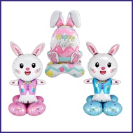 Easter Balloons 3D 59 Inch Easter Cute Party Decor 3-Piece Giant Rabbit Foil Balloons for Outdoor In