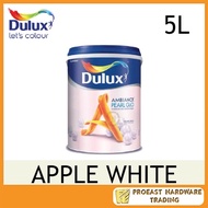 ICI DULUX [ 5L  ] ( 25074 Apple White ) Ambiance Pearl Glo Wall Paint