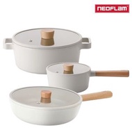 Neoflam - Fika廚具3件套 - 18cm 單柄煲, 22cm 雙耳鍋, 26cm 中式炒鑊 (適用於電磁爐) 韓國廚具套裝