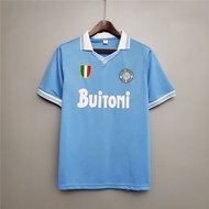 Retro Jersey Football 23/24 Napoli Retro Collar Jersey 86-87 Napoli Home Retro Soccer Jersey Footbal