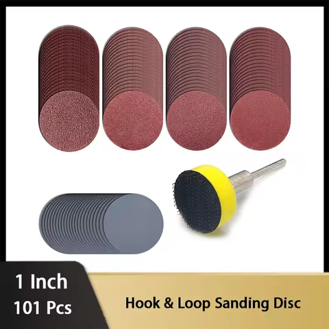 1Inch 25mm Hook & Loop Sanding Disc 101Pcs Abrasive Paper Abrasive Polishing Pad for Dremel Abrasive