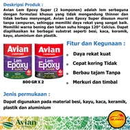 Avian Epoxy Glue 2 Components Hardener+Resin 1.6 Kg Multipurpose Avian Epoxy Glue 800Gr X 2 = 1.6Kg