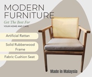 Dining Chair Rattan Kerusi Rotan Meja Makan Chair Nordic Rattan Arm Chair Kerusi Rotan Moden Cafe Ch