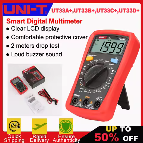 UNI-T UT33A+ UT33B+ UT33C+ UT33D+ Plus Pocket Multimeter Digital Ammeter Voltmeter Professional Resi