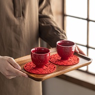 Ceramic Retro Master Cup Tea Cup Personal Cup Tea Cup Tea Room Tea Cup Wedding Red Festive Toast Tea