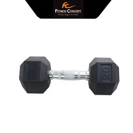 Fitness Concept: Maxx Hexagon Rubber Coated Solid Cast Iron Dumbbell (20lbs - 40lbs)