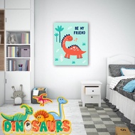 DINOSAURS FRAME CANVAS. Kids bedroom. Kindergarden decor. Bilik tidur anak. DINOSAUR 8 DESIGN.16inch