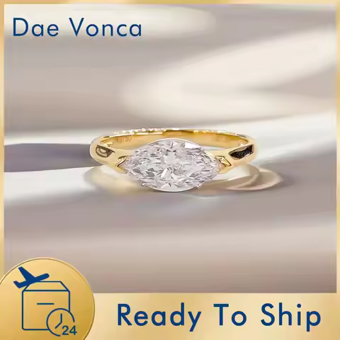 0.5CT 1.0CT Marquise Cut Diamond Wedding Ring 18K Yellow Gold Marquise Shape Lab Grown Diamond Ring 
