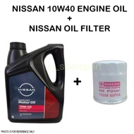 NISSAN 10W-40 MOTOR OIL 10W40 ENGINE OIL SEMI SYNTHETIC ACEA A3/B4 4L + NISSAN OIL FILTER