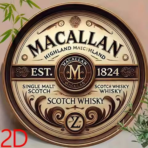 Tin Sign - Vintage Durable Metal Plaque Wall Decor, Macallan Scotch Whisky Retro Themed Home Office 