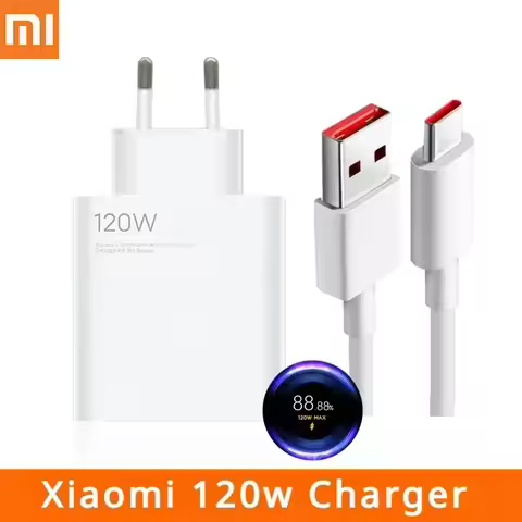 Xiaomi 120w Charger EU Adapter Fast Charge 6A Type C Data Cable For Xiaomi 12 12S 12T Pro Mi10 Ultra