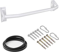 Wall Mounted Heavy Duty Pull Up Bar Doorway With Assist Band White , Strength Training Pullups Bar f