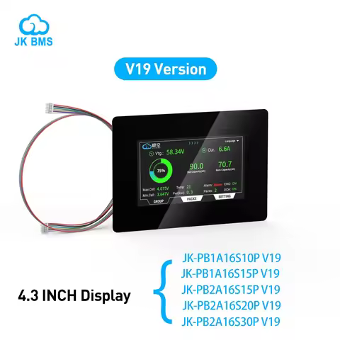 JK BMS V19 4.3 Inch LCD RS485 Module Switch Button Adapter Board and LCD Display Accessories for Jik