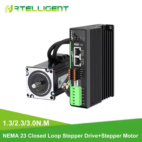 Rtelligent Fieldbus EtherCAT Stepper Driver EST60 with Nema 23 Closed Loop Stepper Motor 1.3/2.3/3N.