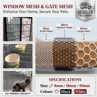 [WINDOW MESH/GATE MESH ] 0.8cm / 1.8cm / 5cm Multi-purpose Black White Plastic Net Window Mesh Net P