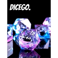 Pointed Resin Kitten Liquid Quicksand Movable Dnd Dice Set Dungeons And Dragons Tabletop Game