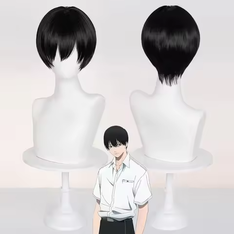 Tsujinaka Yoshiki Cosplay Wig Anime The Summer Hikaru Died Black Short Hair Halloween Festival Party