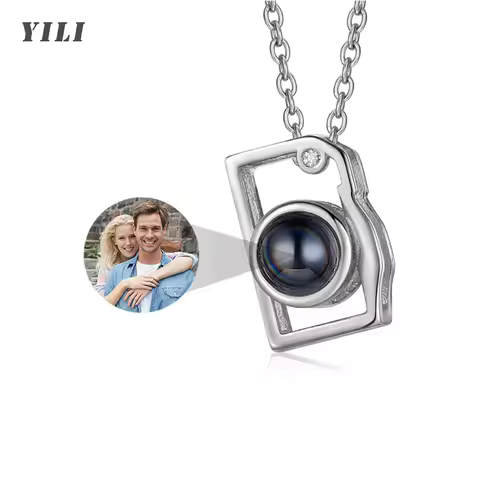 Custom Picture Necklace Personalized Photo Projection Necklace Camera Pendent Necklace Customized Pi