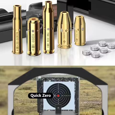 Red Laser Bore Sighter For 380AUTO/.40/30-30WIN/7MM/.44 Cal Laser Training Cartridge Boresighters Hu