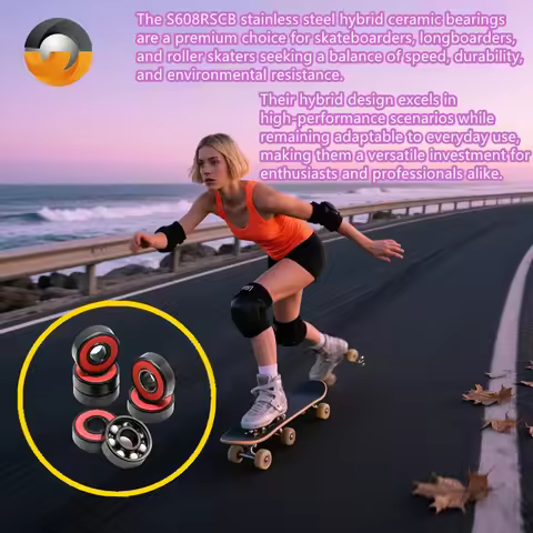 2/8pcs No Grease S608 2RS Hybrid Ceramic Ball Bearing 8x22x7mm High Speed Roller Skate Skateboard Wh