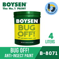 Boysen Bug Off Flat White 4 Liters (Gallon) B-8071 Anti-Insect Paint with Artilin