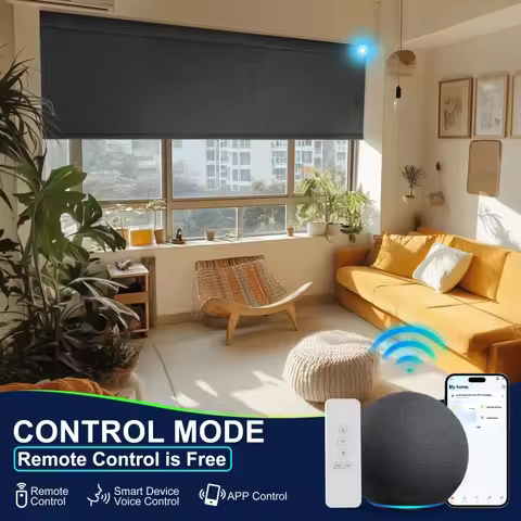 Smart Matter Homekit Motorized Roller Shades Wrapped With Valance Compatible Apple Homepod Siri Cont