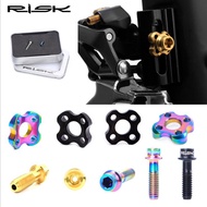 RISK Bicycle M5 Ultralight Titanium Alloy Screw Transmission Concave Gasket Road Bike Front Derailleur Fixing Bolts Washer GR5 Spacer